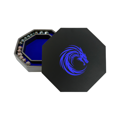 Dice Rolling Tray- Coiled Blue Dragon