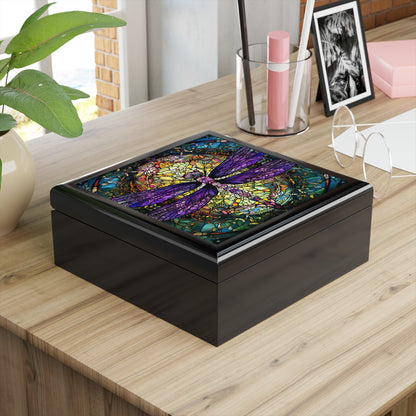 Stained Glass Dragonfly Jewelry/Keepsake Box