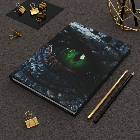 Green Dragon Eye- Blank Hardcover Notebook