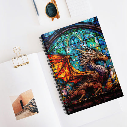 Stained Glass Dragon- Spiral Notebook