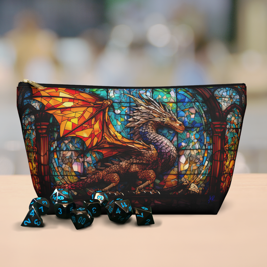 Stained Glass Dragon- Zippered Dice Pouch