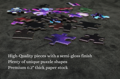 Twilight on Cobblestone Street - Premium Puzzle