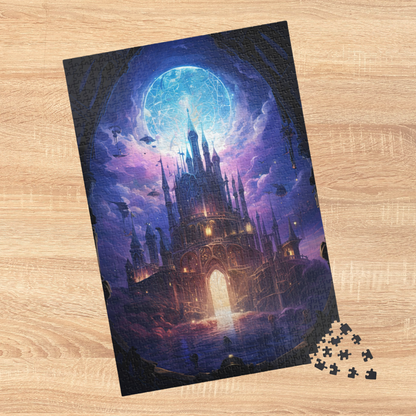 Fantasy Castle in Purple Clouds- Jigsaw Puzzle