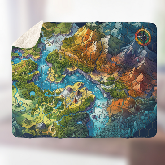 Fantasy Map- Sherpa Fleece Blanket