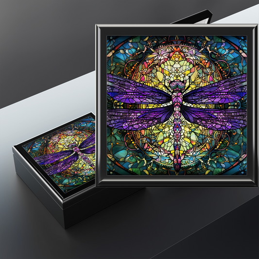 Stained Glass Dragonfly Jewelry/Keepsake Box