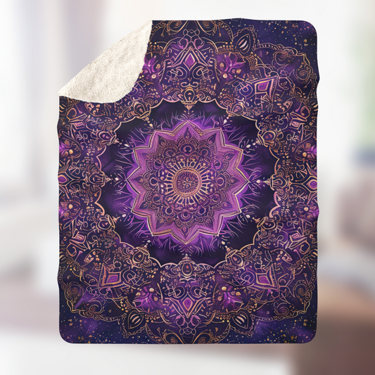 Purple Mandala- Sherpa Fleece Blanket