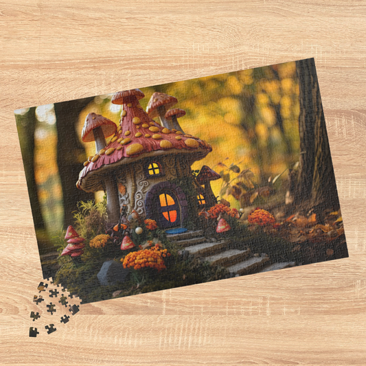 Autumn Mushroom Fairy House- Jigsaw Puzzle