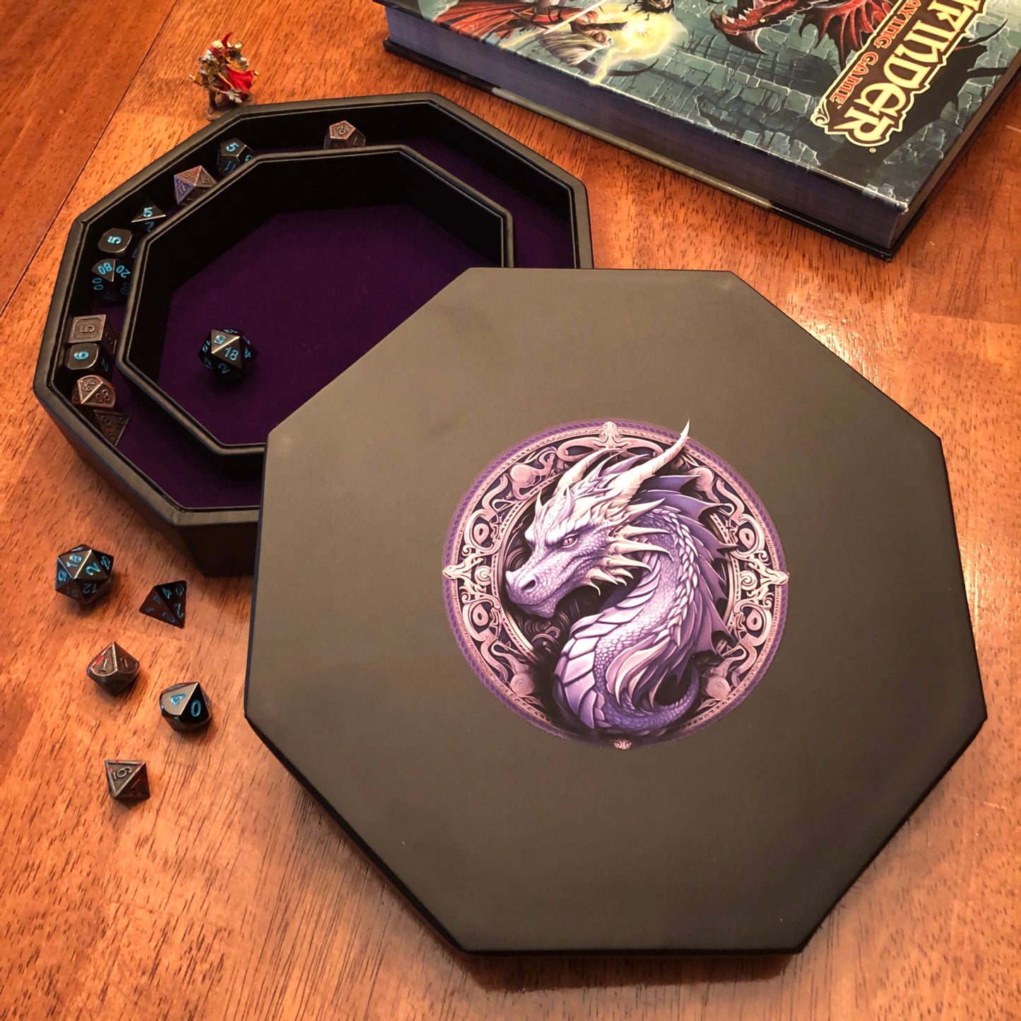 Dice Rolling Tray- Purple Dragon