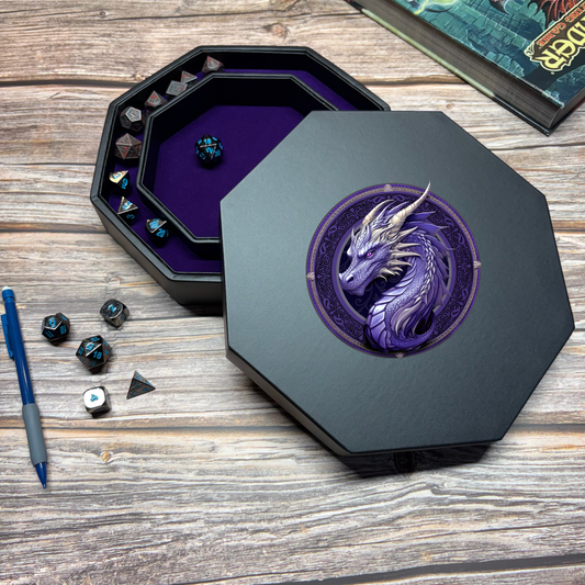 Dice Rolling Tray- Purple Dragon