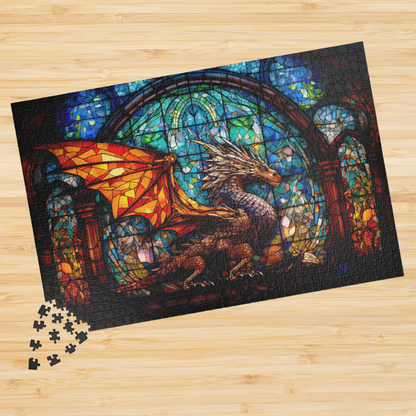 Stained Glass Dragon- Jigsaw Puzzle