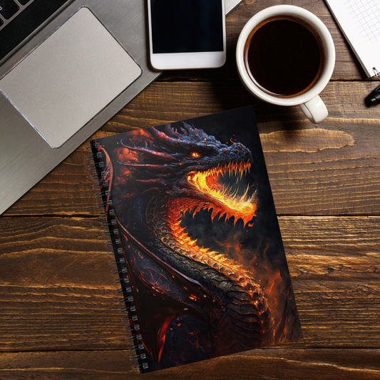 Fire Dragon- Blank Spiral Notebook