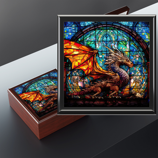 Stained Glass Dragon- Storage/Dice Box
