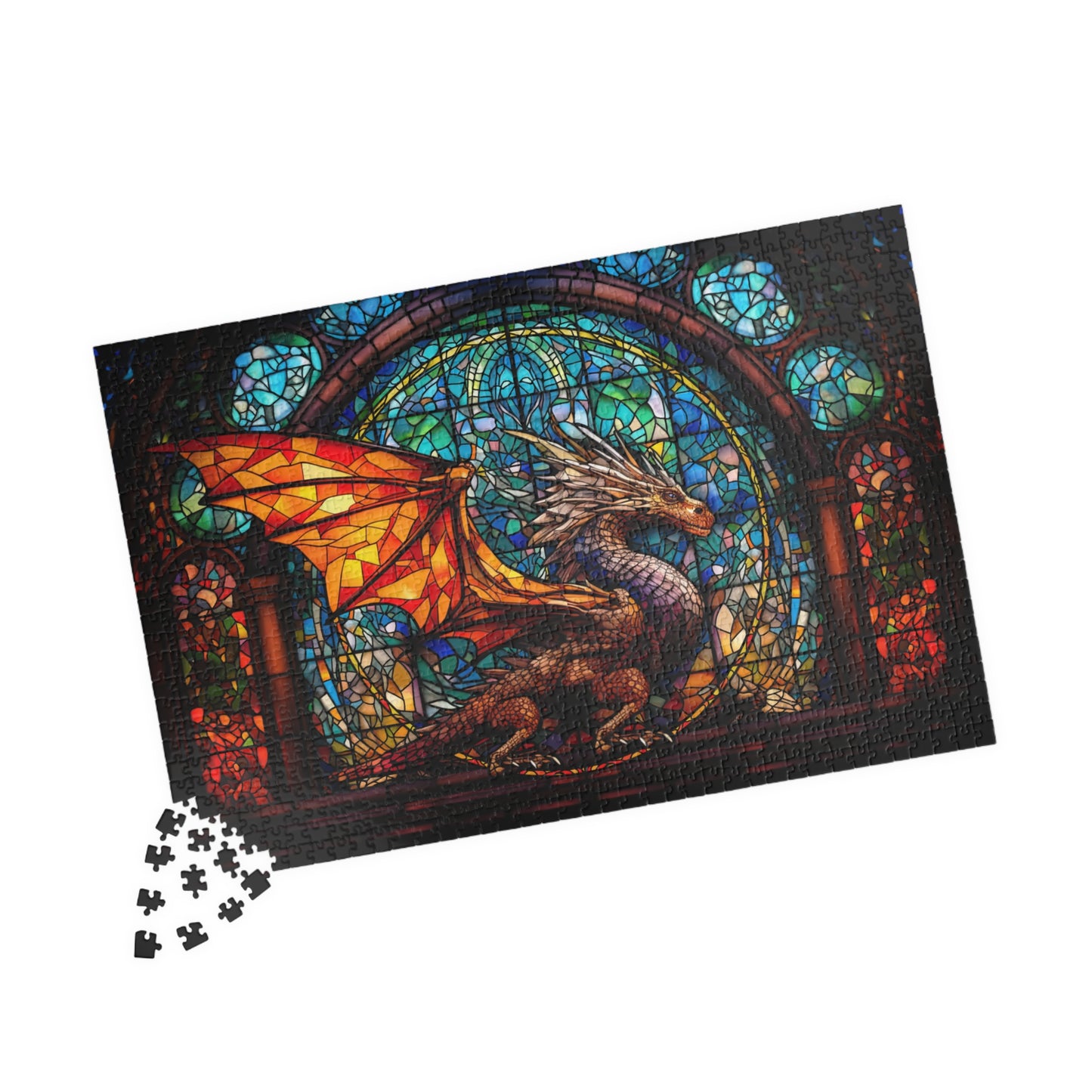 Stained Glass Dragon- Jigsaw Puzzle