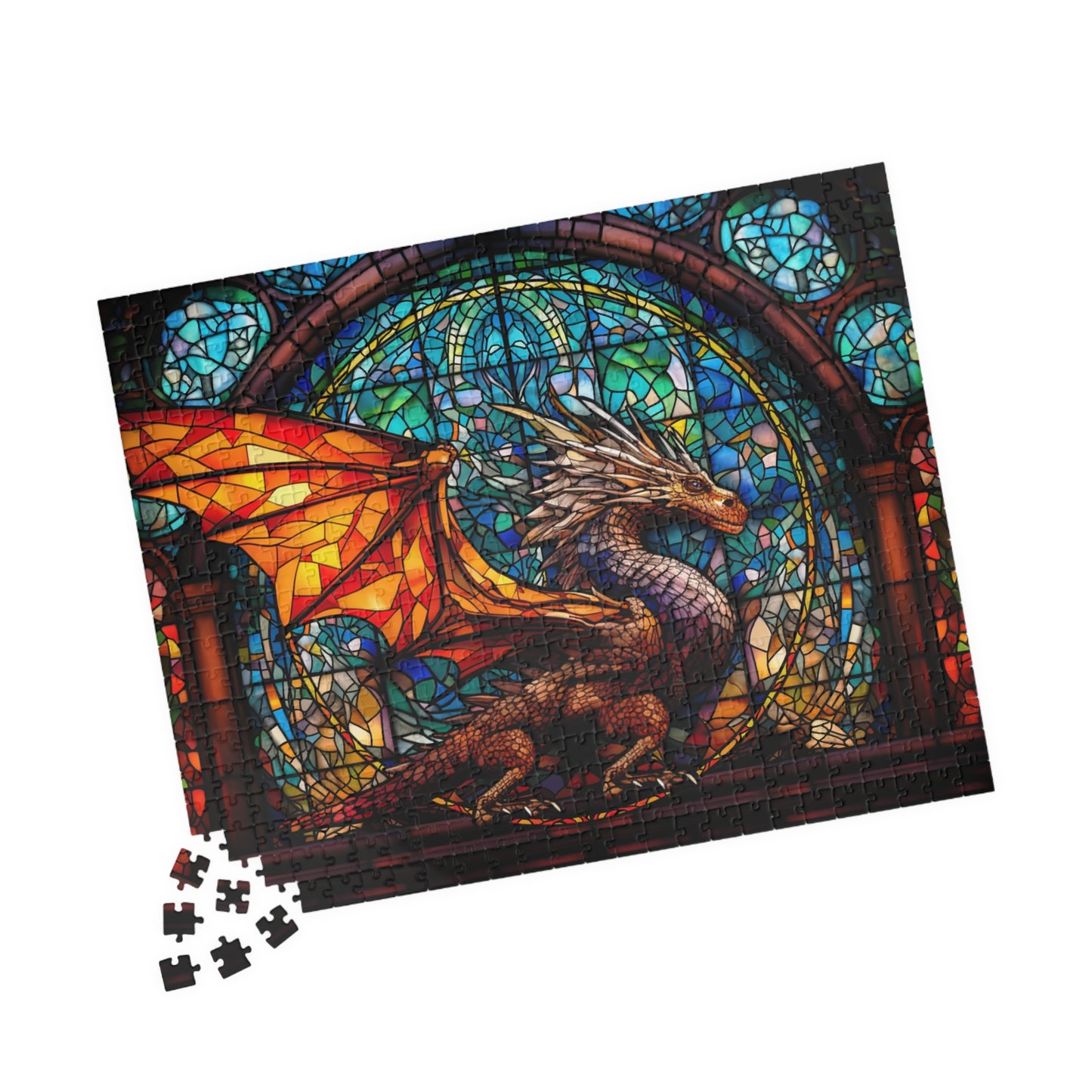 Stained Glass Dragon- Jigsaw Puzzle