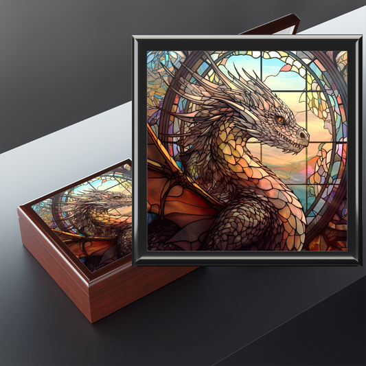 Dragon and Stained Glass Window- Storage/Dice Box