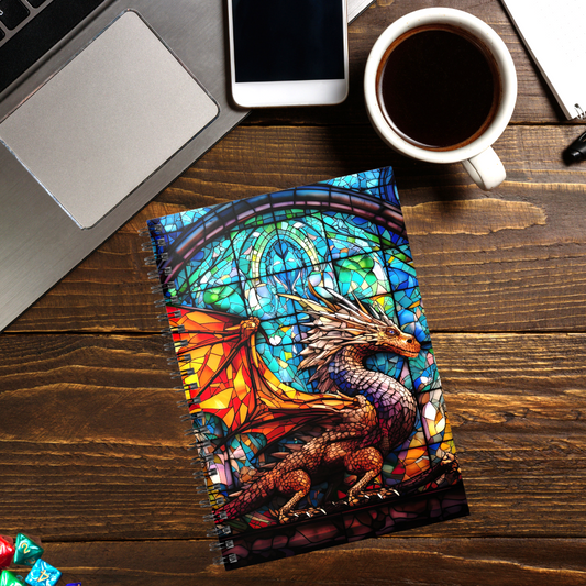 Stained Glass Dragon- Spiral Notebook