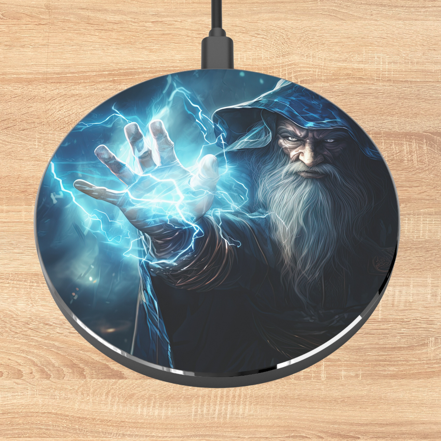 Wizard Casting Lightning Bolt- Wireless Charger