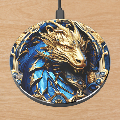 Blue and Gold Dragon- Wireless Charger