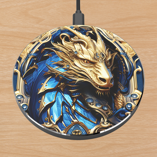 Blue and Gold Dragon- Wireless Charger