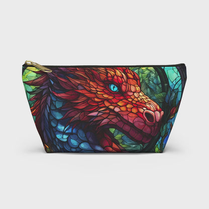 Stained Glass Red Dragon- Zippered Dice Pouch