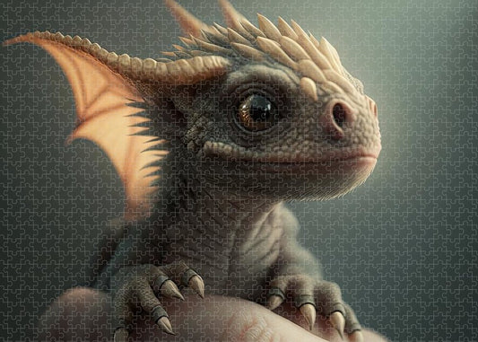 Baby Dragon in Hand - Premium Puzzle