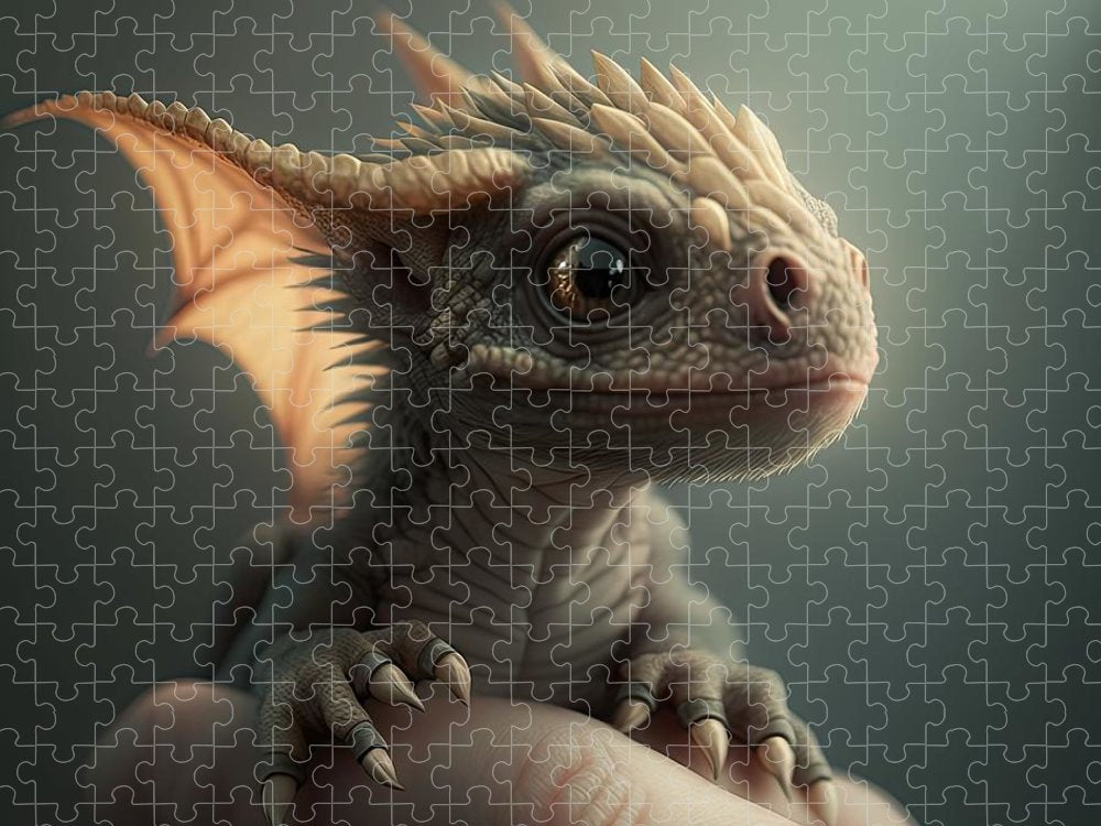 Baby Dragon in Hand - Premium Puzzle