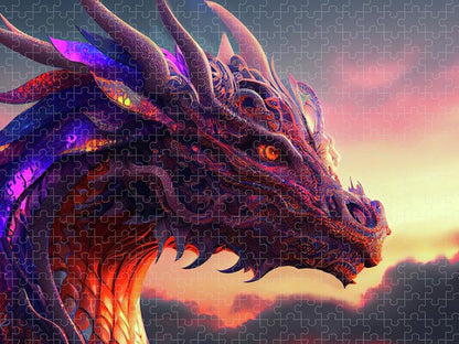 Colorful Intricate Dragon - Premium Puzzle