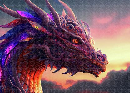Colorful Intricate Dragon - Premium Puzzle