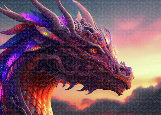Colorful Intricate Dragon - Premium Puzzle