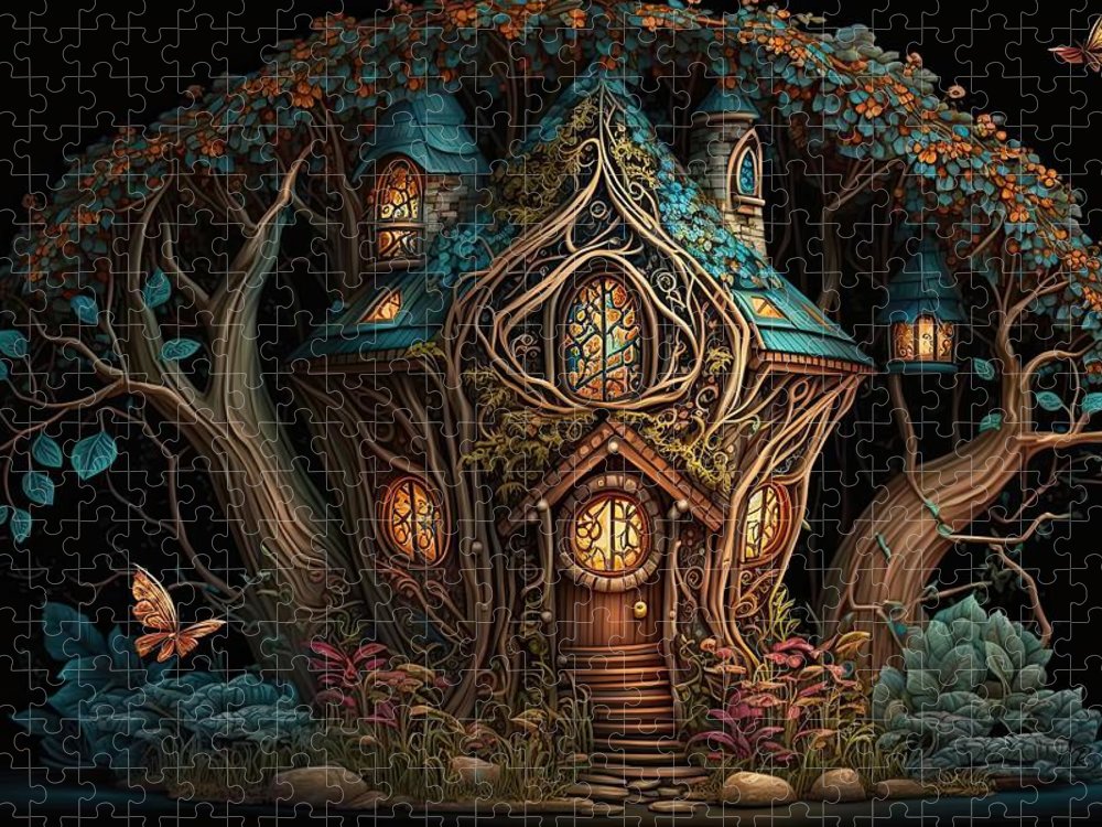 Fairy House Under Tree - Premium Puzzle