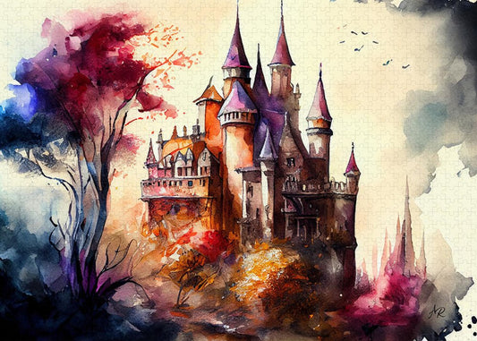 Fantasy Castle Watercolor - Premium Puzzle