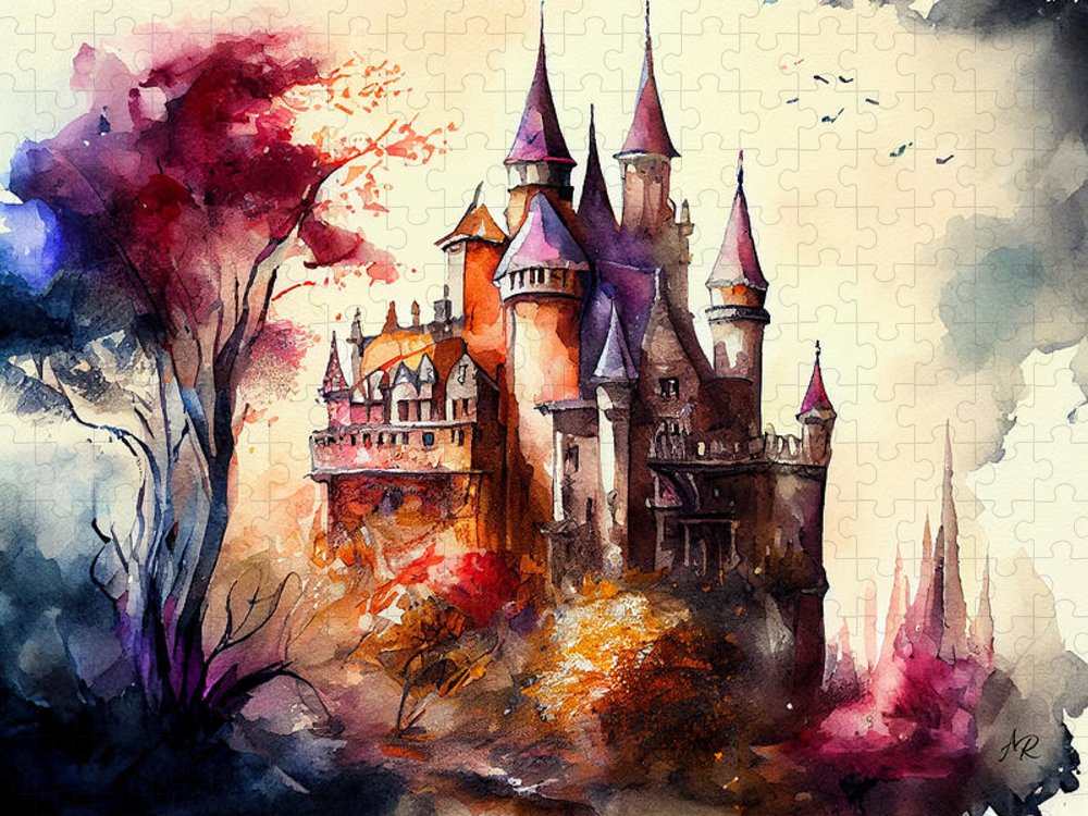 Fantasy Castle Watercolor - Premium Puzzle