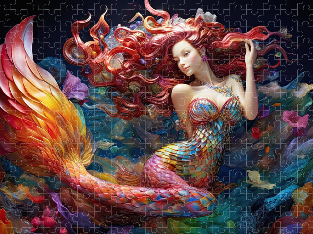 Mermaid In Sea - Premium Puzzle