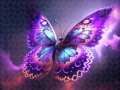 Purple Butterfly in Clouds - Premium Puzzle