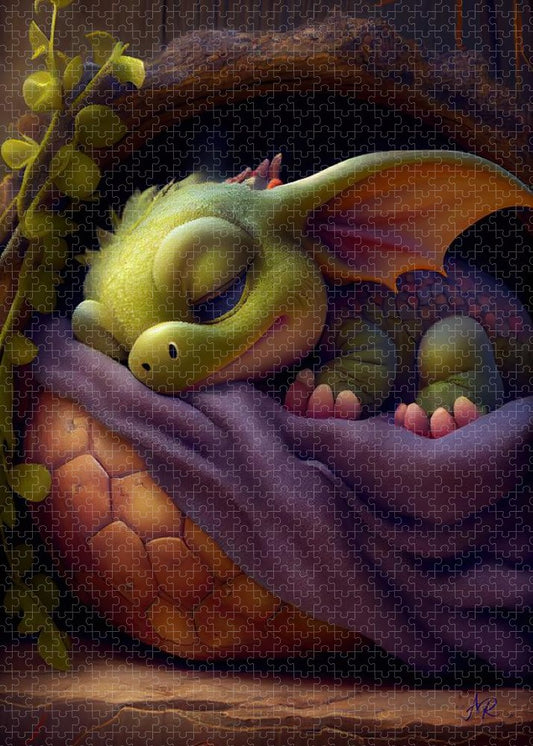 Sleeping Baby Dragon - Premium Puzzle