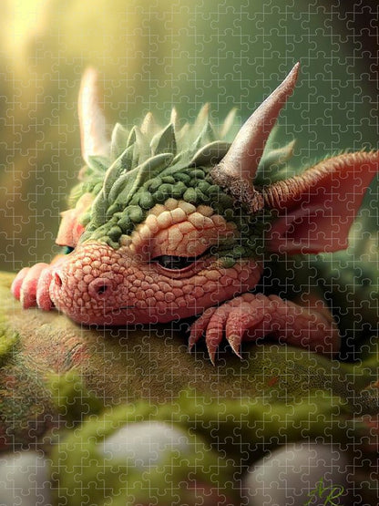 Tired Baby Dragon - Premium Puzzle